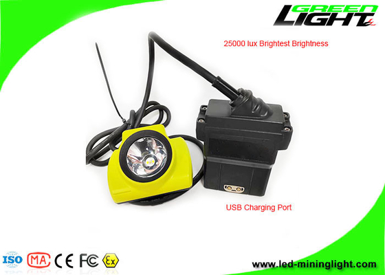13600 MAh LED Λυχνία ανθρακωρυχείου IP68 Αδιάβροχη 25000 Lux Coal Miners Headlamp