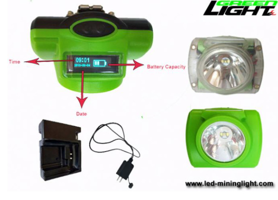 13000 Lux Cordless Miner Cap Lamp ABS PC Επαναφορτιζόμενος με Έξυπνη οθόνη OLED SOS Mining Headlamp