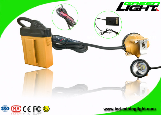 IP68 αδιάβροχη φωτεινότητα φω'των 3.7V 25000lux μεταλλείας σκληρή οδηγημένη καπέλο 1200 κύκλοι μπαταριών