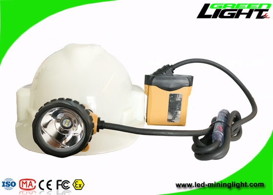 IP68 αδιάβροχη φωτεινότητα φω'των 3.7V 25000lux μεταλλείας σκληρή οδηγημένη καπέλο 1200 κύκλοι μπαταριών