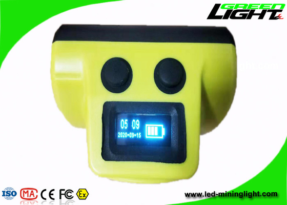 800mA Ασύρματη λάμπα καπακιού 18000lux 6,8Ah Panasonic Lion Battery OLED Επαναφορτιζόμενη οθόνη Miner Headlight σιλικόνης ABS