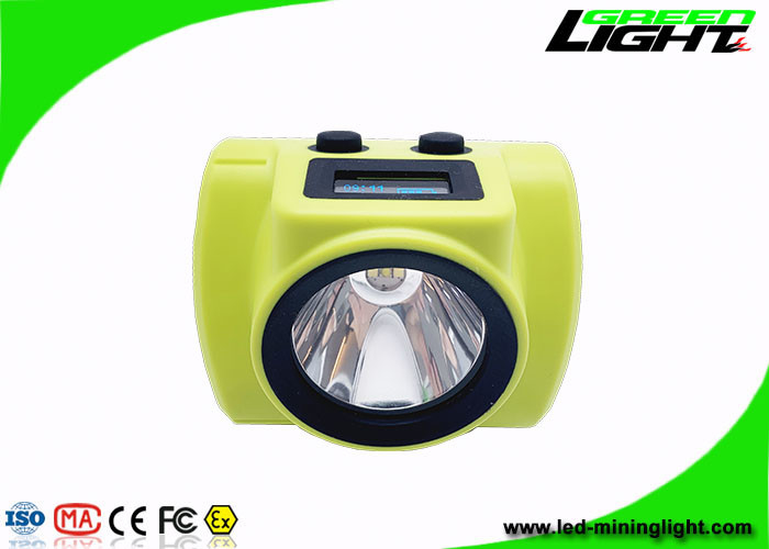 800mA Ασύρματη λάμπα καπακιού 18000lux 6,8Ah Panasonic Lion Battery OLED Επαναφορτιζόμενη οθόνη Miner Headlight σιλικόνης ABS