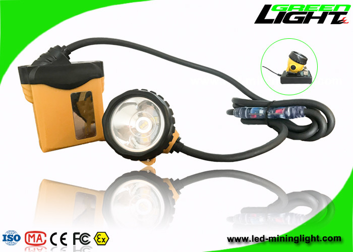 IP68 αδιάβροχη φωτεινότητα φω'των 3.7V 25000lux μεταλλείας σκληρή οδηγημένη καπέλο 1200 κύκλοι μπαταριών
